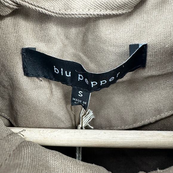 Blu Pepper Jacket Womens S Almond Moto Ryder New Tan Zip - Picture 5 of 11